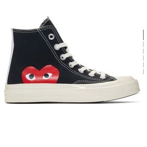 COMME DES GARÇONS PLAY Black Converse Edition Half Heart Chuck 70 High Sneakers